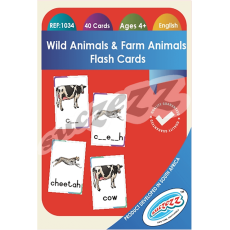 WILD ANIMALS & FARM ANIMALS FLASH CARDS (40 CARDS)     